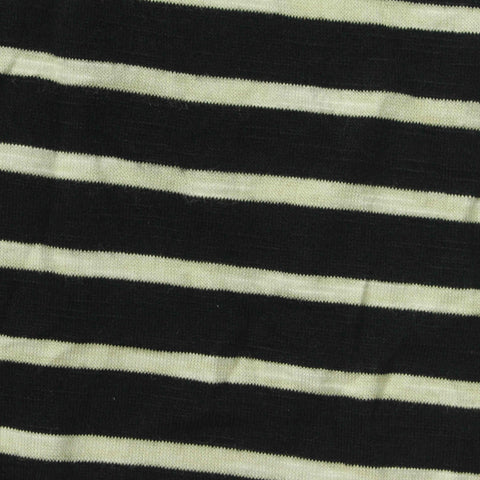 Black Horizontal-Stripe Jersey Knit, Poly-Viscose, 180 gsm, 160 cm, ref EF-272779