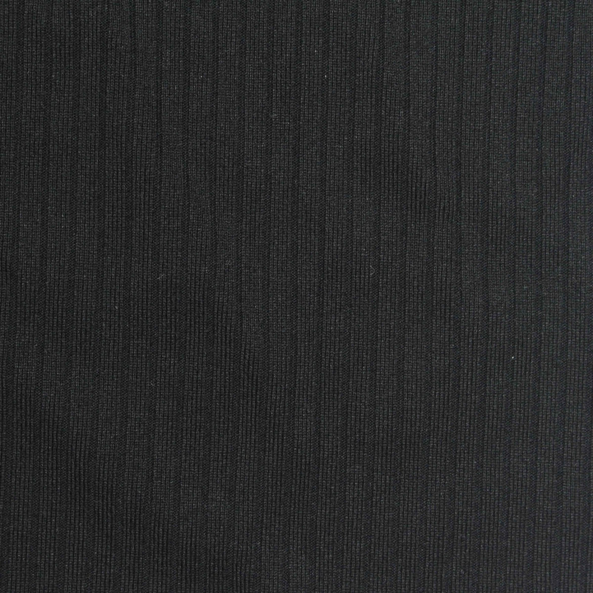 Polyester Stretch Rib Knit Fabric, 240 gsm, 176 cm — Black