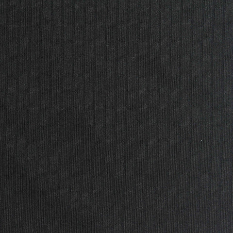 Polyester Stretch Rib Knit Fabric, 240 gsm, 176 cm — Black