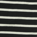 Black Horizontal-Stripe Jersey Knit, Cotton