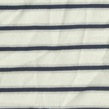 White Horizontal-Stripe Jersey Knit, Polyester