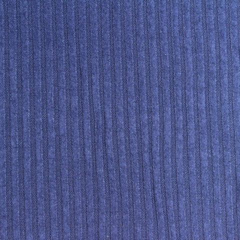 Viscose Polyester Stretch Rib Knit Fabric, 240 gsm, 145 cm — Blue