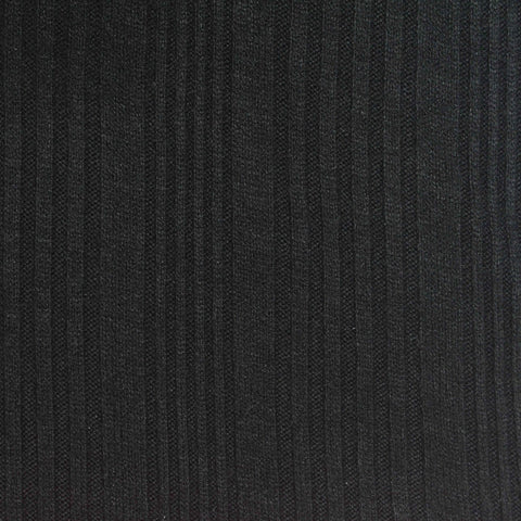 Viscose Polyester Blend Rib Knit Fabric, 220 gsm, 170 cm — Black