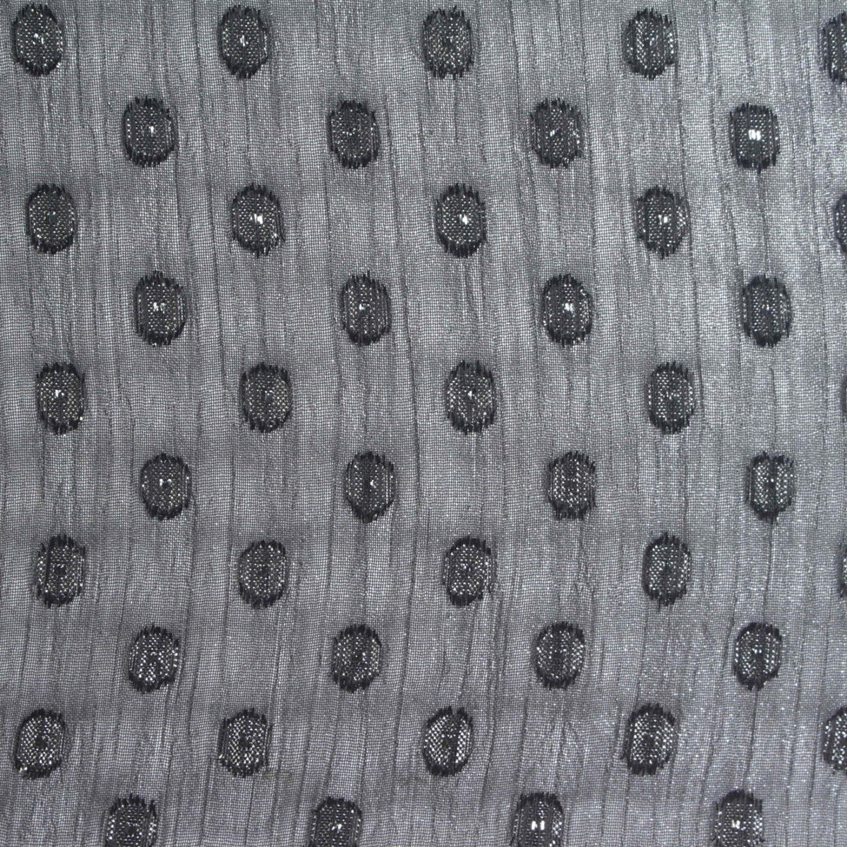 Dark Grey Dots Chiffon, Polyester