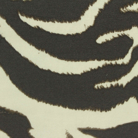 Dark Brown Zebra Jersey Knit, Viscose
