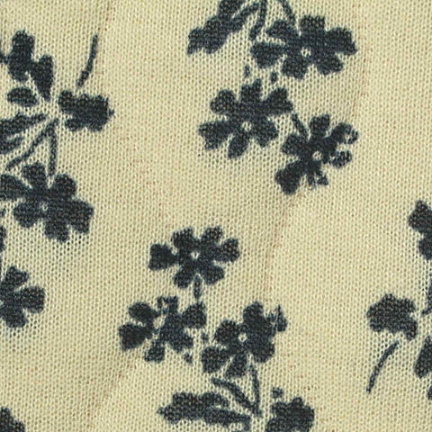 Cream Floral Scuba Knit, Polyester