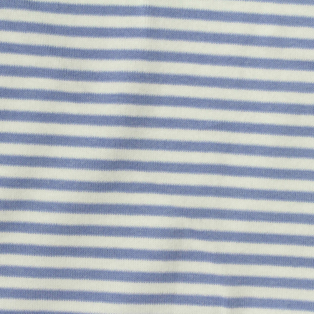 Light Blue Horizontal-Stripe Jersey Knit, Cotton-Modal