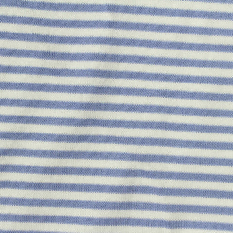 Light Blue Horizontal-Stripe Jersey Knit, Cotton-Modal
