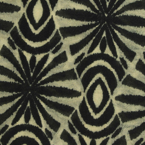 Black Abstract Scuba Knit, Polyester