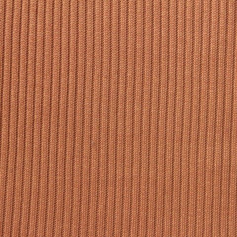 Brushed Polyester Stretch Rib Knit Fabric, 220 gsm — Orange