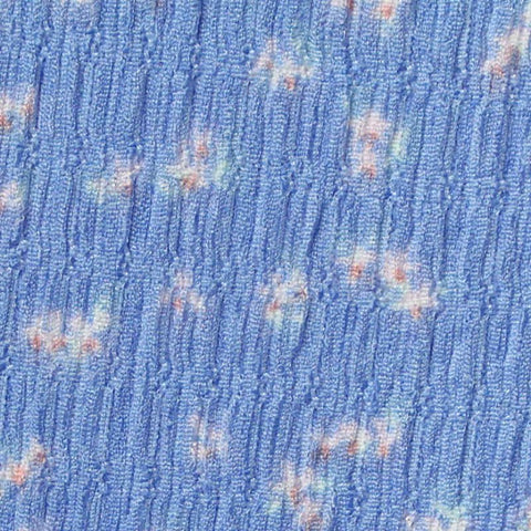 Printed Polyester Stretch Crepe Fabric, 185 gsm, 137 cm — Blue