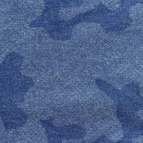 Blue Tone-on-Tone Camo Jersey Knit, Polyester