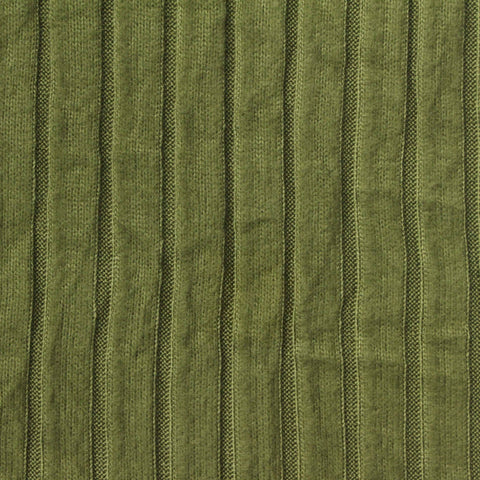 Brushed Polyester Stretch Rib Knit Fabric, 195 gsm, 160 cm — Green