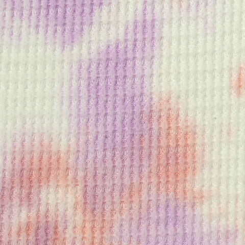 Purple Abstract Waffle Knit, Polyester