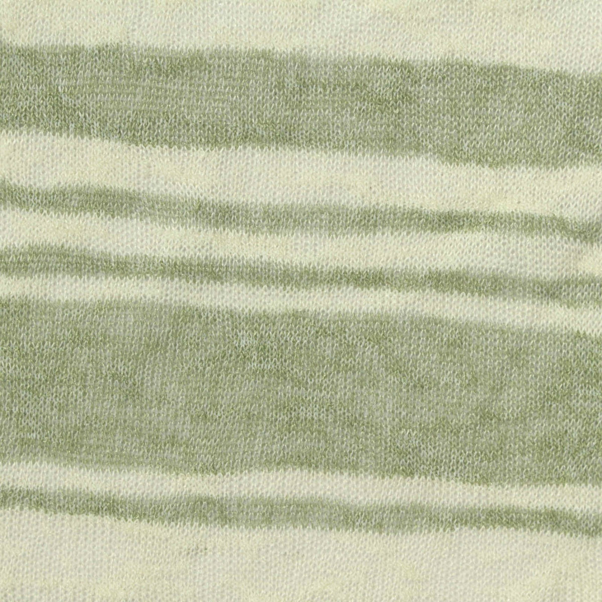 Muted Green Horizontal-Stripe Knit, Viscose-Poly