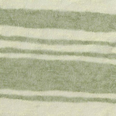 Muted Green Horizontal-Stripe Knit, Viscose-Poly