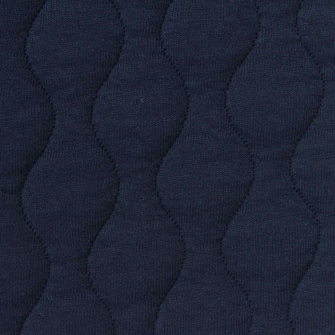 Jacquard Polyester Stretch Waffle Knit Fabric, 425 gsm, 152 cm — Navy