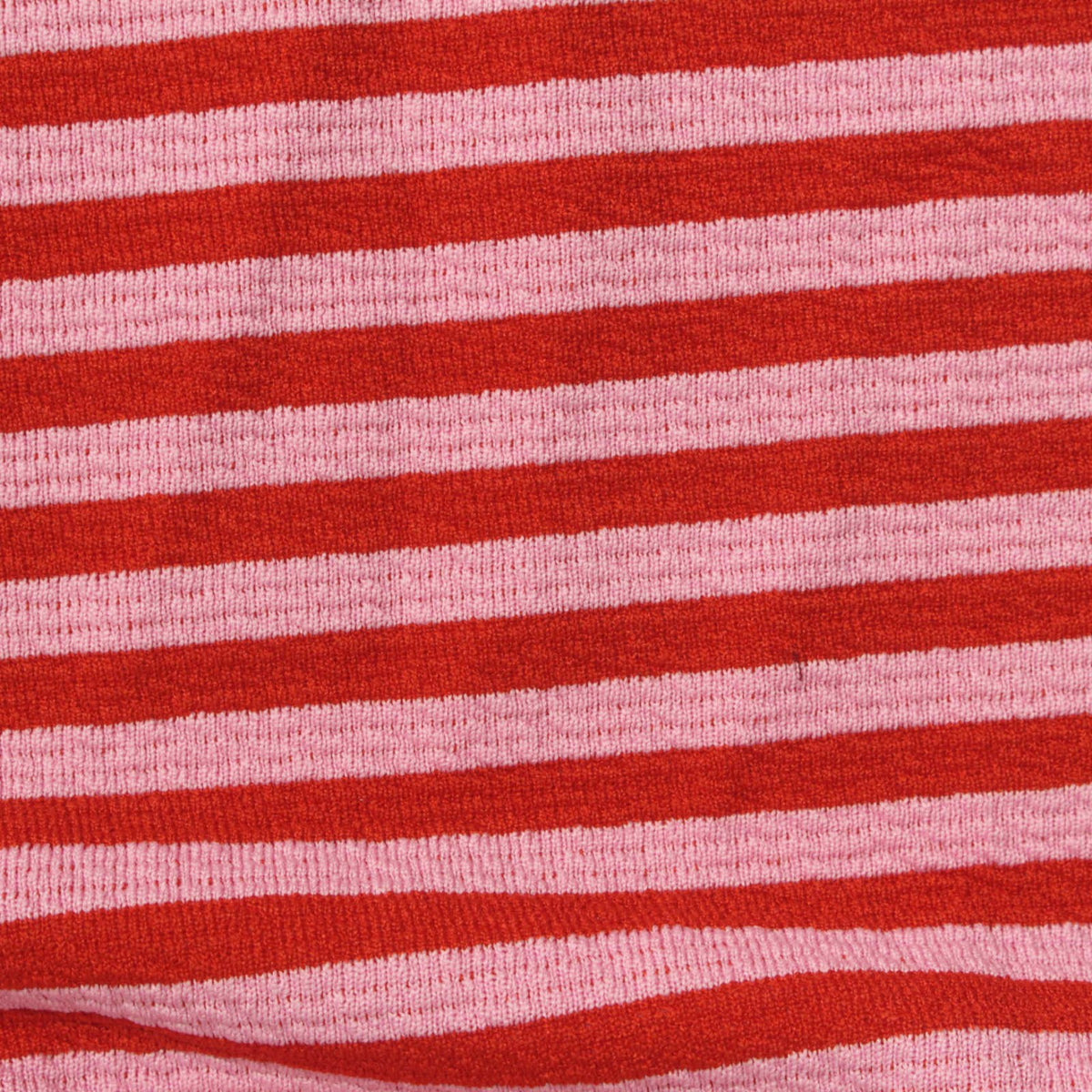 Red Horizontal-Stripe Knit, Polyester, 300 gsm