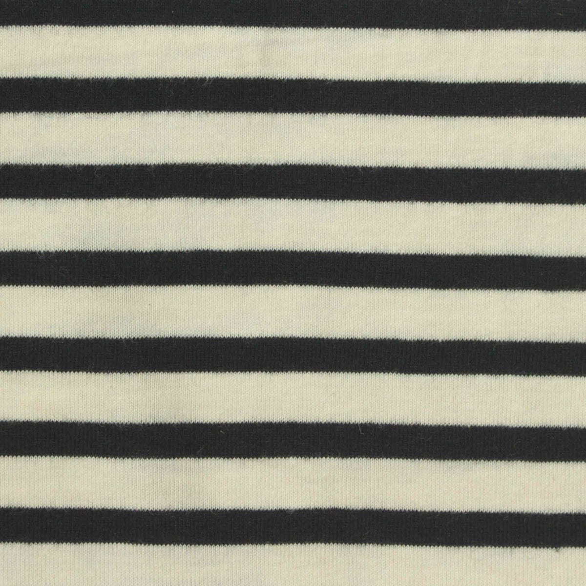 Black Horizontal-Stripe Jersey Knit, Cotton-Poly, 145 gsm