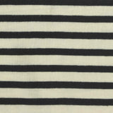 Black Horizontal-Stripe Jersey Knit, Cotton-Poly