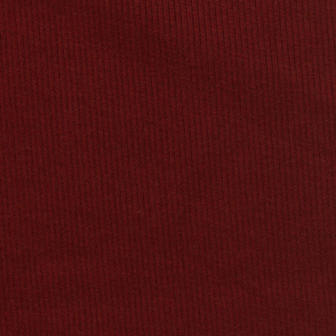 Cotton Polyester Stretch Rib Knit Fabric, 340 gsm, 120 cm — Red