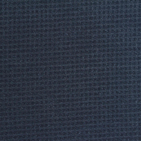 Viscose Polyester Blend Stretch Waffle Knit Fabric, 340 gsm, 150 cm — Navy