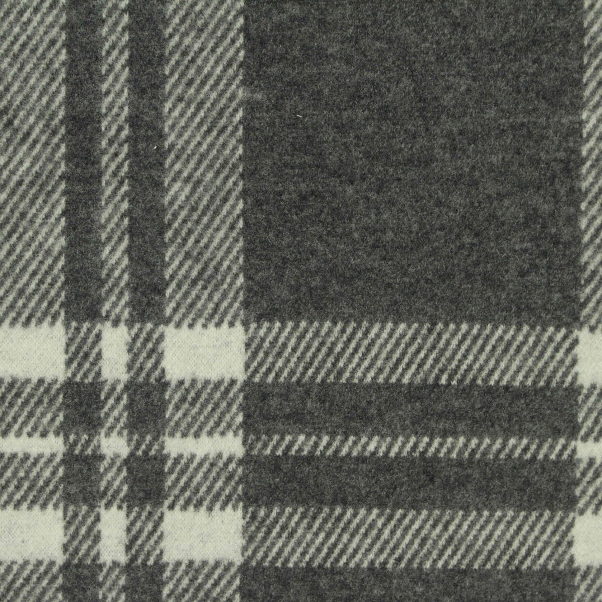 Dark Grey Plaid Jacquard, Poly-Viscose, 370 gsm