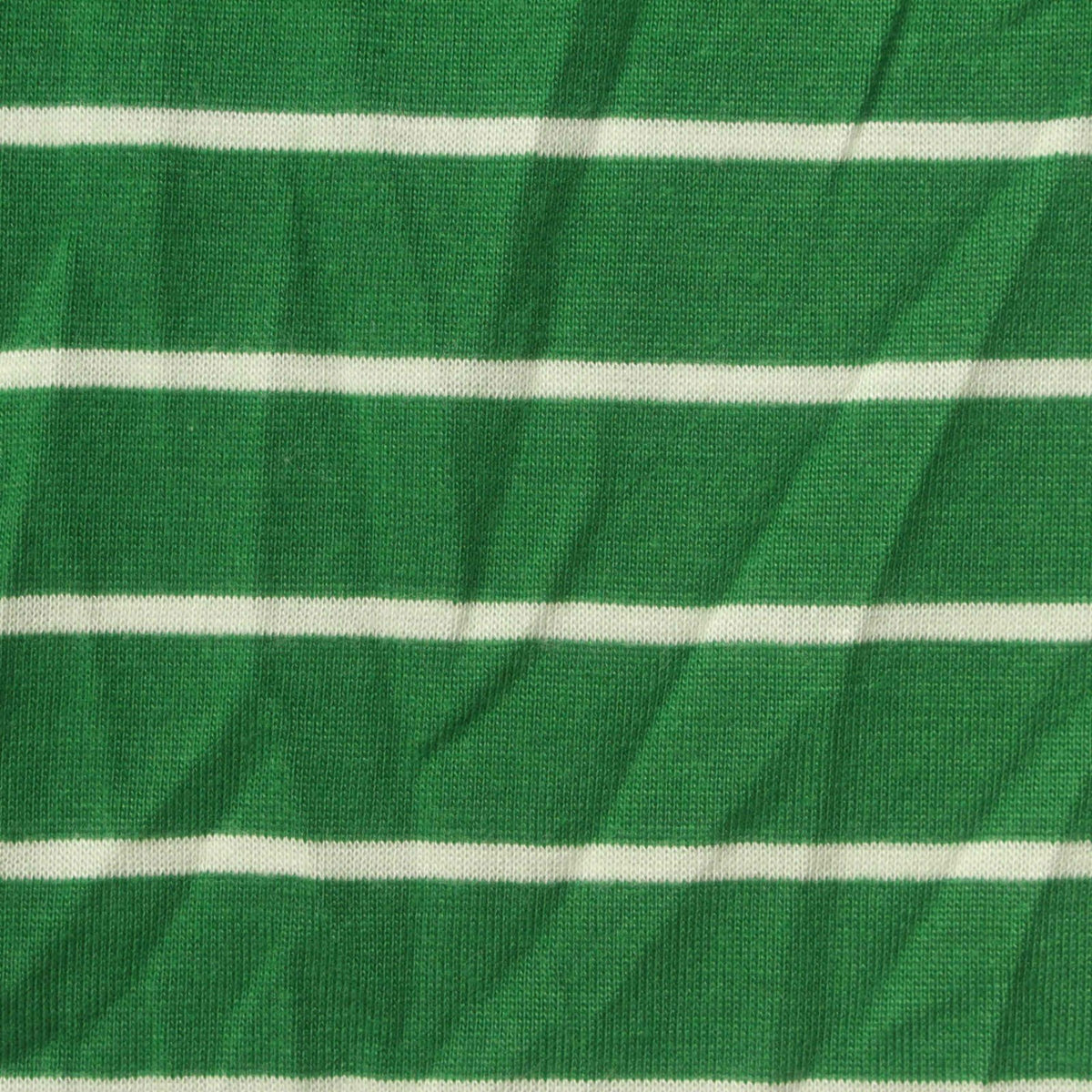 Green Horizontal-Stripe Jersey Knit, Poly-Viscose