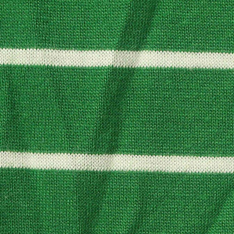 Green Horizontal-Stripe Jersey Knit, Poly-Viscose
