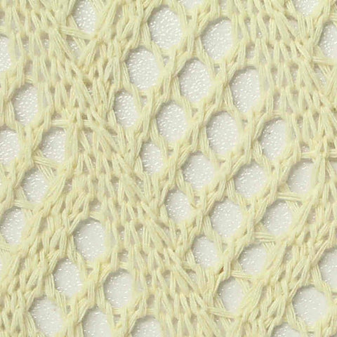 Light Yellow Openwork-Diamond Pointelle Knit, Poly-Cotton