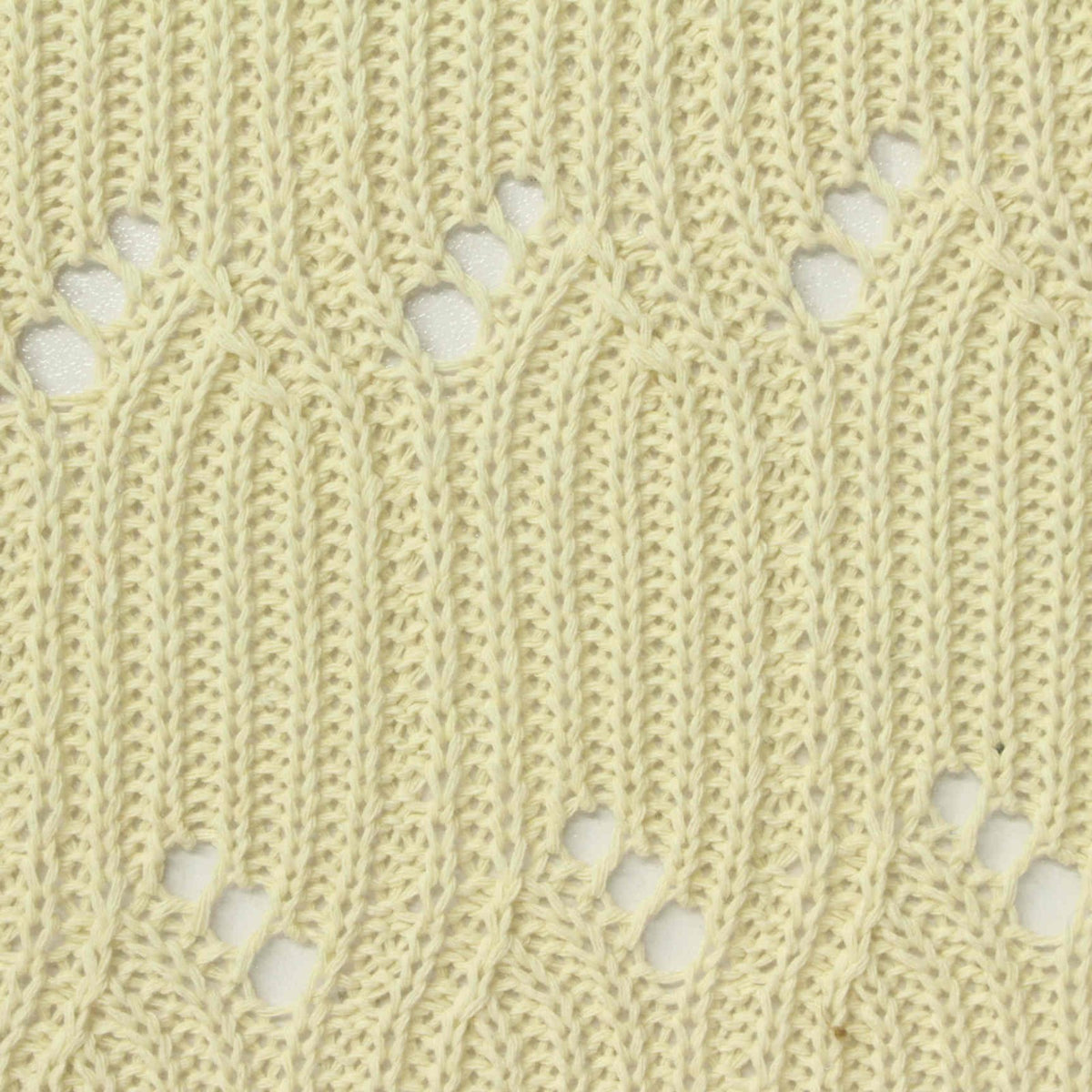 Cream Openwork-Eyelet Pointelle Knit, Poly-Cotton