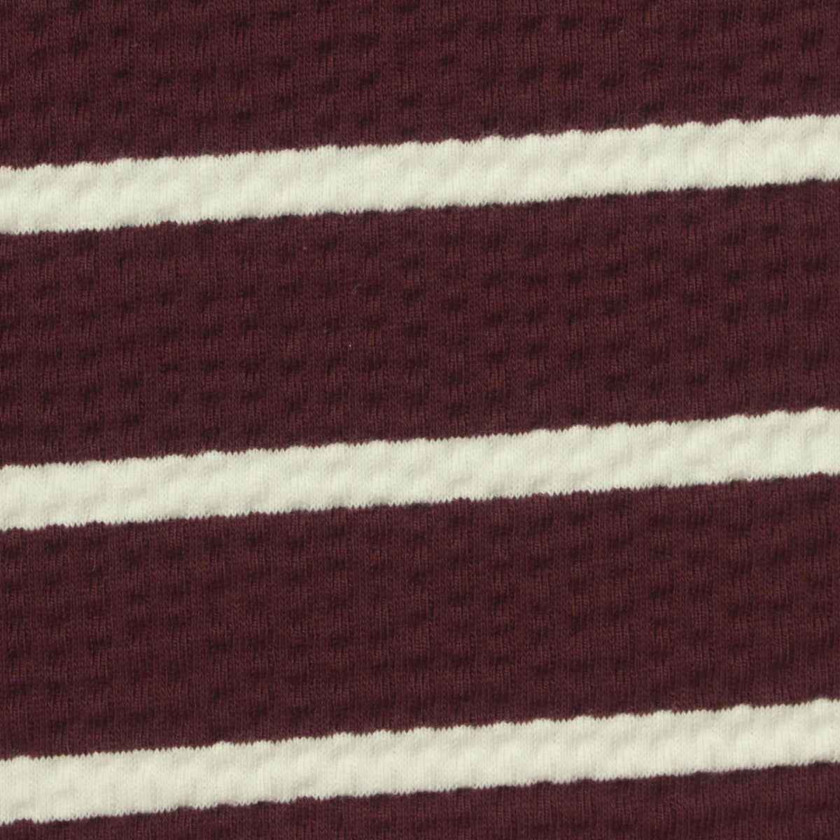 Maroon Horizontal-Stripe Jersey Knit, Cotton