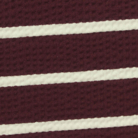 Maroon Horizontal-Stripe Jersey Knit, Cotton
