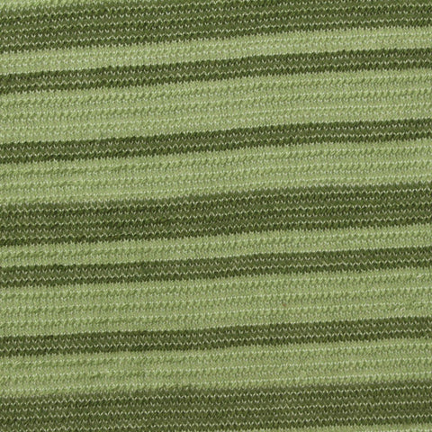 Dark Green Horizontal-Stripe Rib Knit, Cotton-Poly