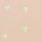 Light Pink Heart Rib Knit, Polyester