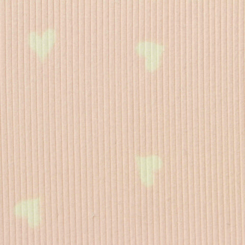 Light Pink Heart Rib Knit, Polyester
