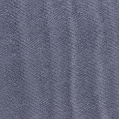 Blue-Grey Heather Rib Knit, Poly-Cotton