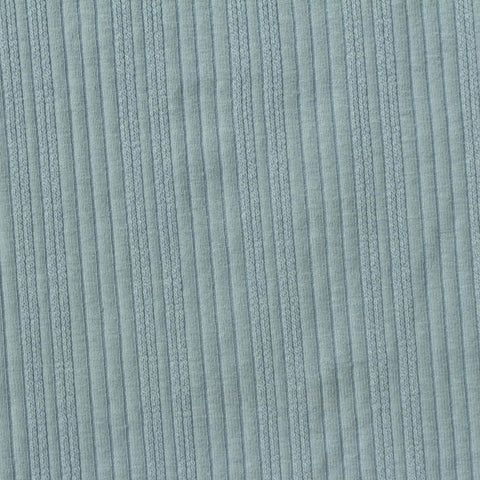 Cotton Stretch Rib Knit Fabric, 290 gsm — Blue