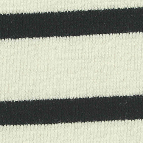 Black Horizontal-Stripe Jersey Knit, Cotton-Poly, 220 gsm