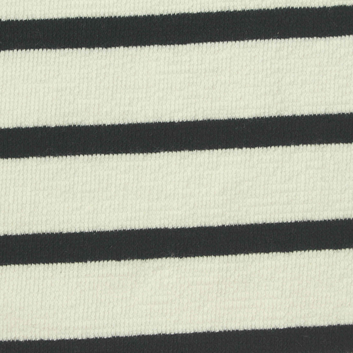 Black Horizontal-Stripe Jersey Knit, Cotton-Poly, 220 gsm