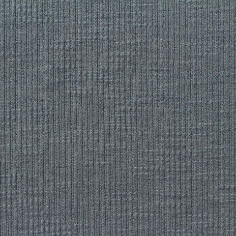 Polyester Cotton Stretch Rib Knit Fabric, 265 gsm — Blue