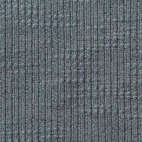 Polyester Cotton Stretch Rib Knit Fabric, 265 gsm — Blue