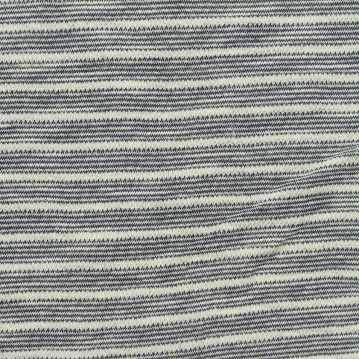 Dark Blue Horizontal-Stripe Jersey Knit, Cotton-Poly
