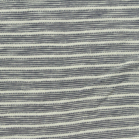 Dark Blue Horizontal-Stripe Jersey Knit, Cotton-Poly