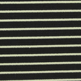 Black Horizontal-Stripe Interlock Knit, Polyester