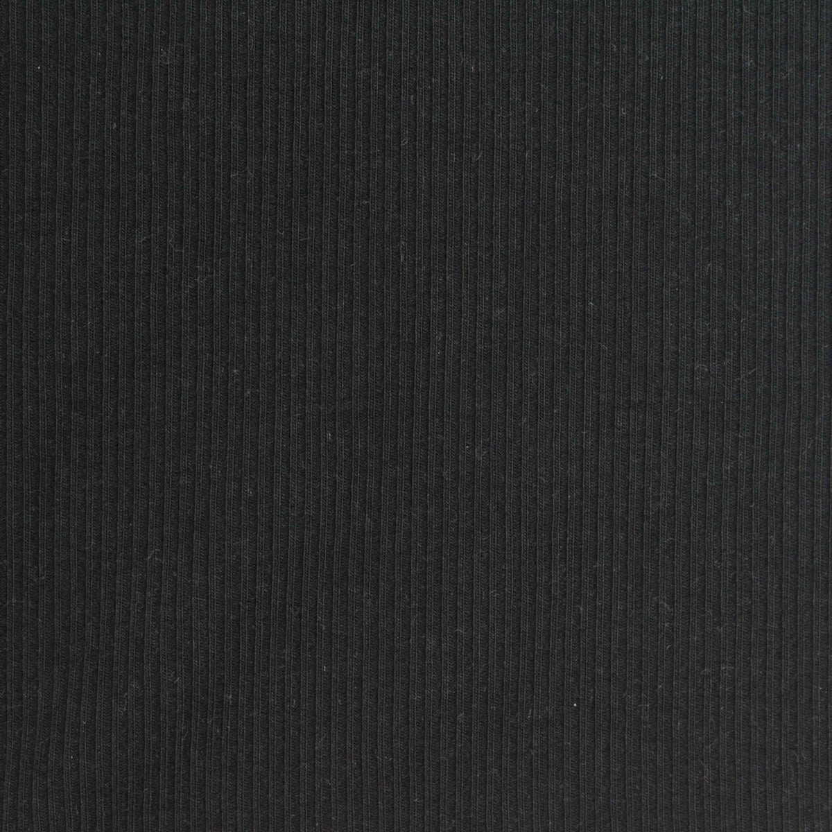 Cotton Viscose Stretch Rib Knit Fabric, 250 gsm, 150 cm — Black