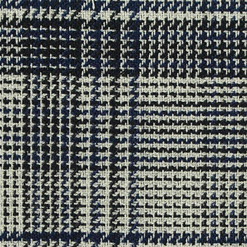 Navy Plaid Woven, Poly-Viscose