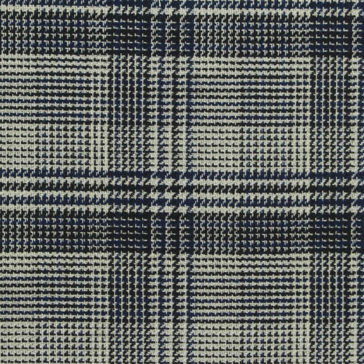 Navy Plaid Woven, Poly-Viscose