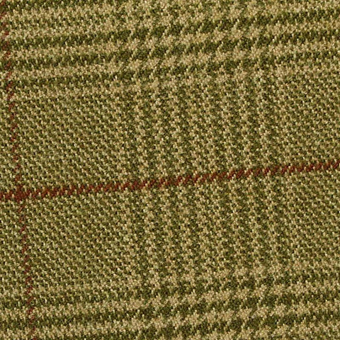 Olive Plaid Woven, Poly-Viscose, 260 gsm