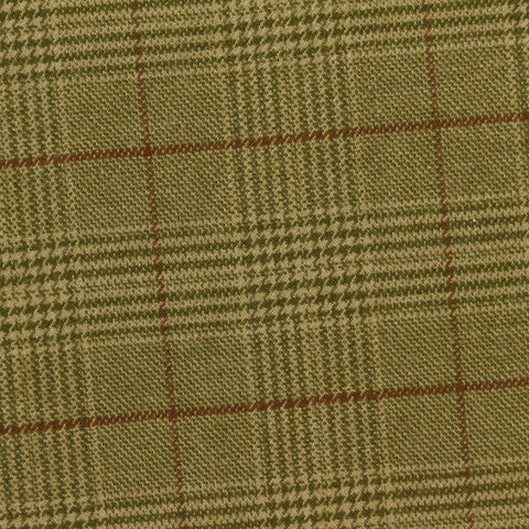 Olive Plaid Woven, Poly-Viscose, 260 gsm